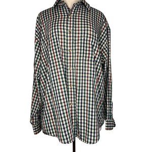 VAN HEUSEN Men's Button Down Shirt Size Large Wrinkle Free Long Sleeve Collar Gr